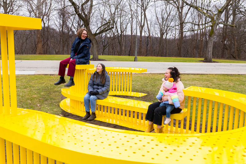 Press kit | 5595-07 - Press release | A New Playscape in Pittsburgh focuses on Sparking Communal Connection - The Urban Conga - Landscape Architecture - Photo credit: Sean Carroll