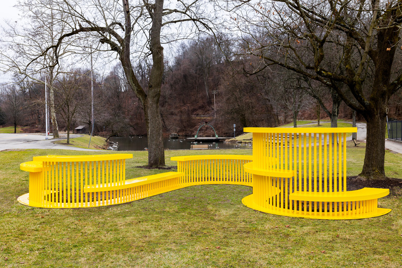 Press kit | 5595-07 - Press release | A New Playscape in Pittsburgh focuses on Sparking Communal Connection - The Urban Conga - Landscape Architecture - Photo credit: Sean Carroll