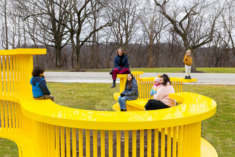Press kit | 5595-07 - Press release | A New Playscape in Pittsburgh focuses on Sparking Communal Connection - The Urban Conga - Landscape Architecture - Photo credit: Sean Carroll