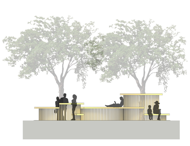 Press kit | 5595-07 - Press release | A New Playscape in Pittsburgh focuses on Sparking Communal Connection - The Urban Conga - Landscape Architecture - Together- West Elevation - Photo credit: The Urban Conga