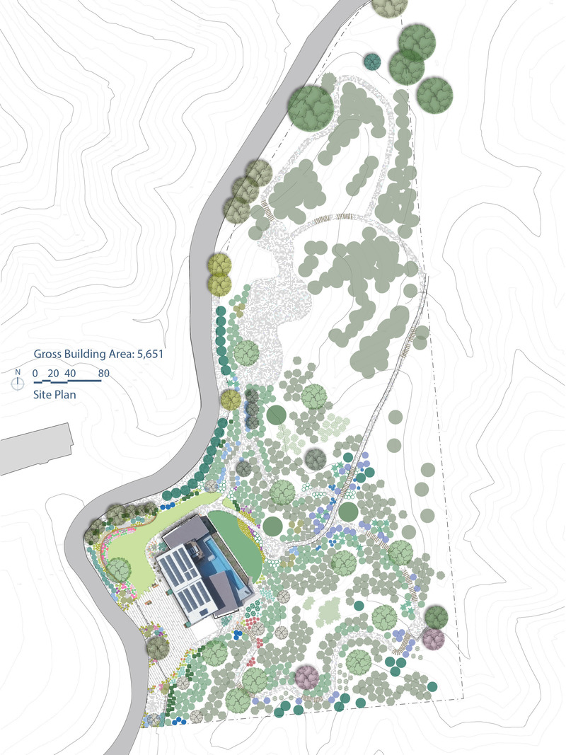 Press kit | 5795-05 - Press release | ANX Places Zinc and Wood Volume Overlooking the Sierra Pelona Mountains - ANX / Aaron Neubert Architects - Residential Architecture - Site Plan - Photo credit: ANX / Aaron Neubert Architects