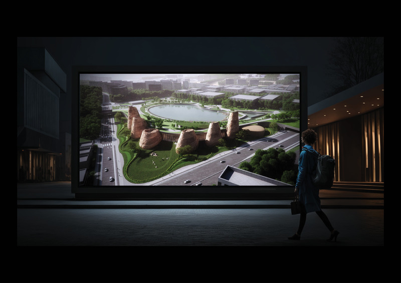 Press kit | 2204-03 - Press release | Chimneys Are the New "Sexy" - SOUR  + Seoinn Design Group - Competition - Archeological Park, Night Time in Seoul - Photo credit: SOUR