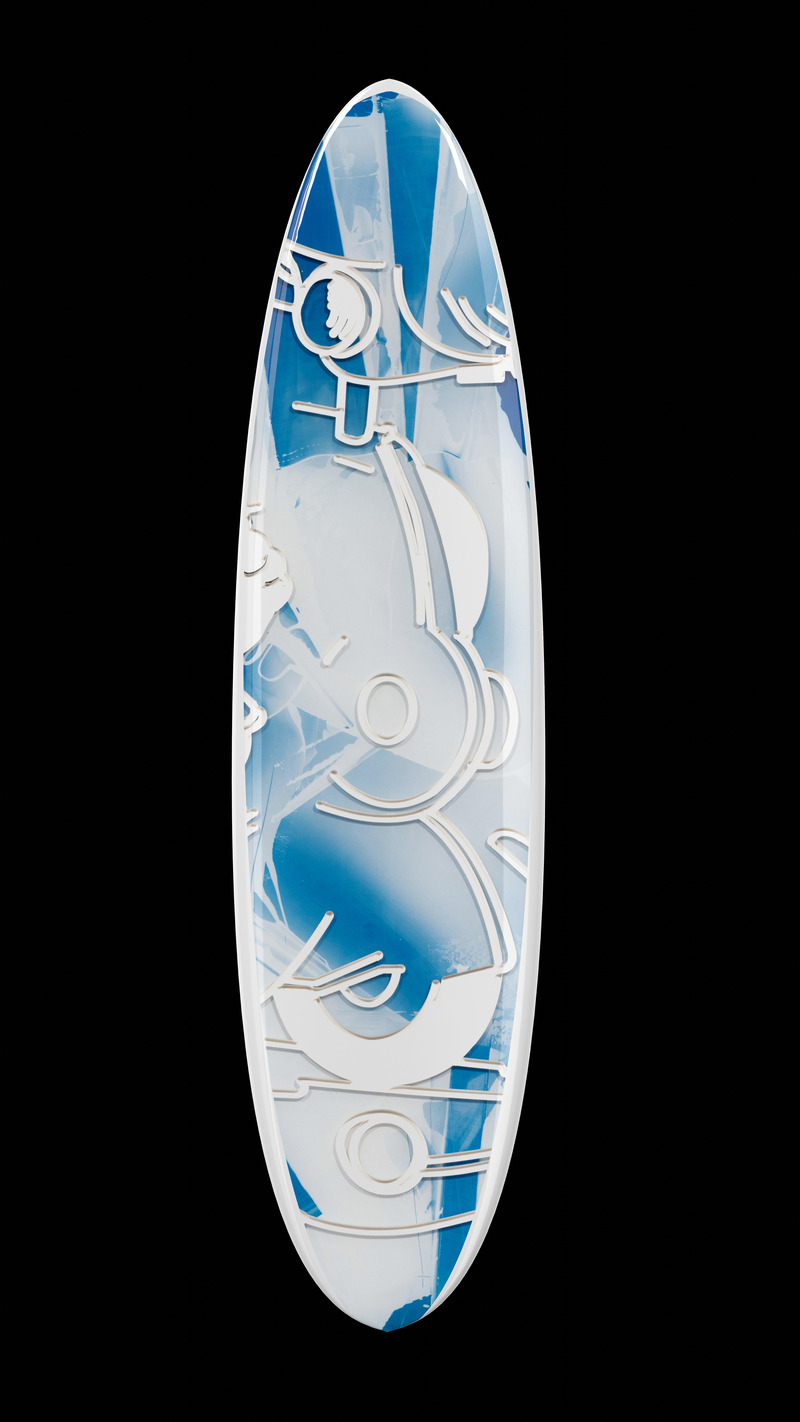 Dossier de presse | 3319-05 - Communiqué de presse | The New Wave of Art - Beau Lake - Art - Surfboard Feature: Joe Fleming "Blue Scooter" - Crédit photo : Beau Lake