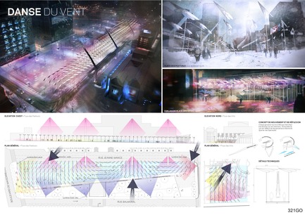 Press kit | 562-28 - Press release | Luminothérapie competition: finalists announced - Bureau du design - Ville de Montréal - Competition - 
Atelier CAPS, in collaboration with Thibaut Lefort, CS Design and RWDI<br>La danse du vent (“wind dance”)
