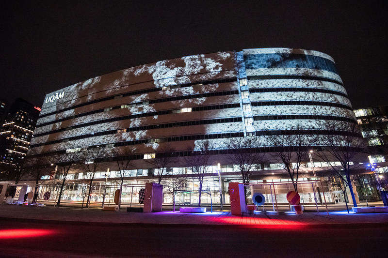 Press kit | 3326-02 - Press release | Thought-Provoking Science: Matière à Réflexion, a New Video Projection on the Façade of UQAM’S Président-Kennedy Pavillon, Marks the 100th Anniversary of Acfas - UQAM - Université du Québec à Montréal - Urban Design - <p class="">S’assembler pour composer</p><p class="">Manel Ghribi</p><p class="">Université du Québec à Trois-Rivières</p><p class="">Finaliste de l’édition 2018, La preuve par l'image</p> - Photo credit: Nathalie St-Pierre