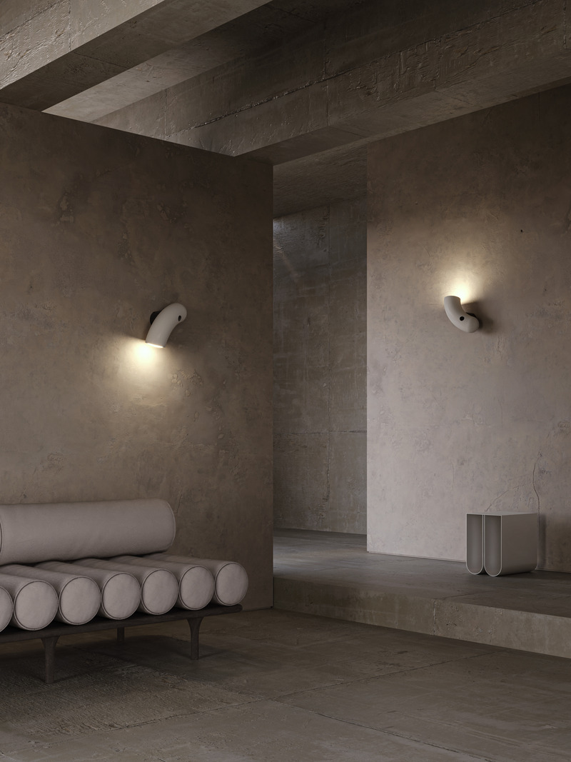 Press kit | 2375-08 - Press release | Back at the ICFF/Wanted Design to Introduce the Hyphen Wall and Upgrades on the Iconic RA Collection - d'Armes - Lighting Design -  Hyphen Wall in Porcelain  - Photo credit:   Diego Rapuzzi  