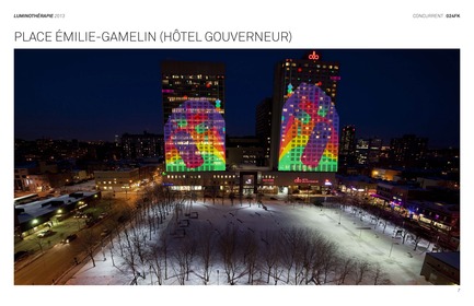 Press kit | 562-28 - Press release | Luminothérapie competition: finalists announced - Bureau du design - Ville de Montréal - Competition - 
Champagne Club Sandwich<br>Trouve Bob / Find Bob
