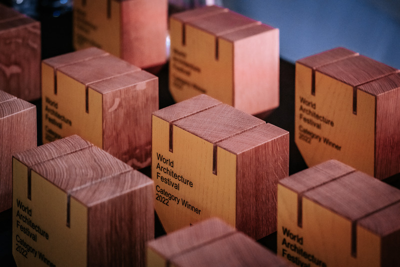 Press kit | 661-74 - Press release | World Architecture Festival and Inside World Festival of Interiors 2023 Extend their Global Awards Entry Deadline - World Architecture Festival (WAF) - Event + Exhibition - The coveted WAF trophies - Photo credit: WAF