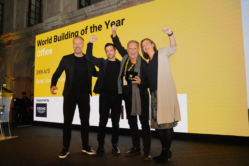 Press kit | 661-74 - Press release | World Architecture Festival and Inside World Festival of Interiors 2023 Extend their Global Awards Entry Deadline - World Architecture Festival (WAF) - Event + Exhibition - World Building of the Year winners 2022 3XN receiving their trophy at the Gala Dinner for their project Quay Quarter Tower  - Photo credit: WAF