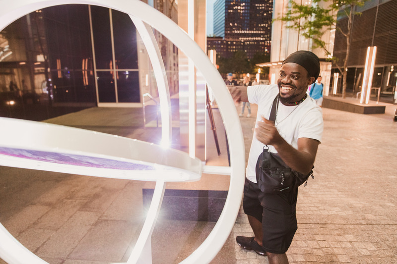 Press kit | 5595-08 - Press release | oPTIK, a New Interactive Sound and Light Installation in New York City - The Urban Conga - Art - Photo credit: Savannah Lauren