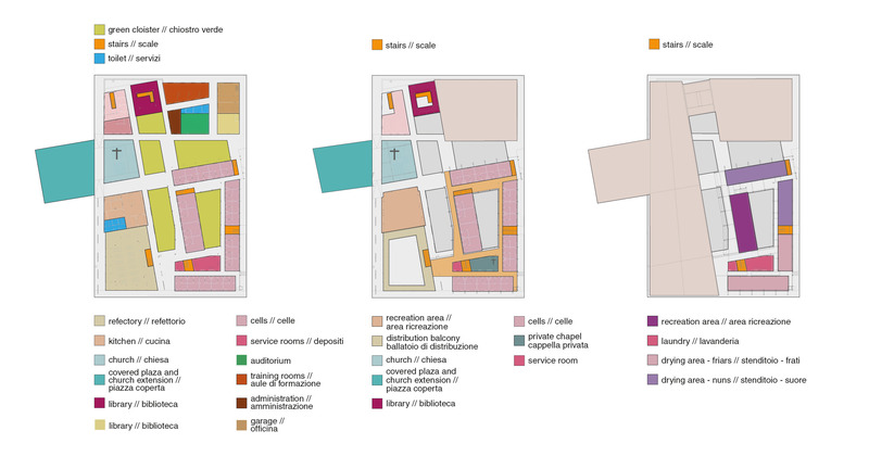 Dossier de presse | 6966-01 - Communiqué de presse | A Convent Between Spirituality and Social Engagment - Mixtura - Architecture institutionnelle - Functional Scheme - Crédit photo : Mixtura