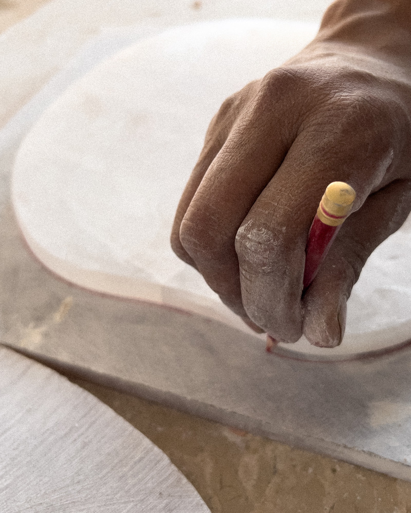 Press kit | 1942-01 - Press release | Luminaire Authentik Unveils its New ONYX Collection in Natural Stone - Luminaire Authentik - Lighting Design - BTS - Photo credit:  Luminaire Authentik 