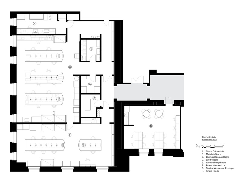 Dossier de presse | 5881-03 - Communiqué de presse | Research Labs at Columbia University - Shakespeare Gordon Studio - Architecture institutionnelle - Chemistry Lab<br> - Crédit photo : SGVA
