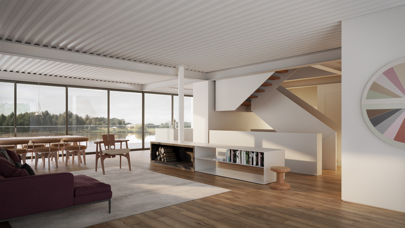 Dossier de presse | 6991-01 - Communiqué de presse | Tamsen House - Fernando Fisbein Architect - Architecture résidentielle - Living and dining area - Crédit photo : BS ARQ