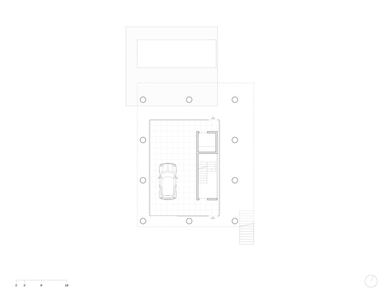 Dossier de presse | 6991-01 - Communiqué de presse | Tamsen House - Fernando Fisbein Architect - Architecture résidentielle - Ground Floor Plan - Crédit photo : Fernando Fisbein Architect