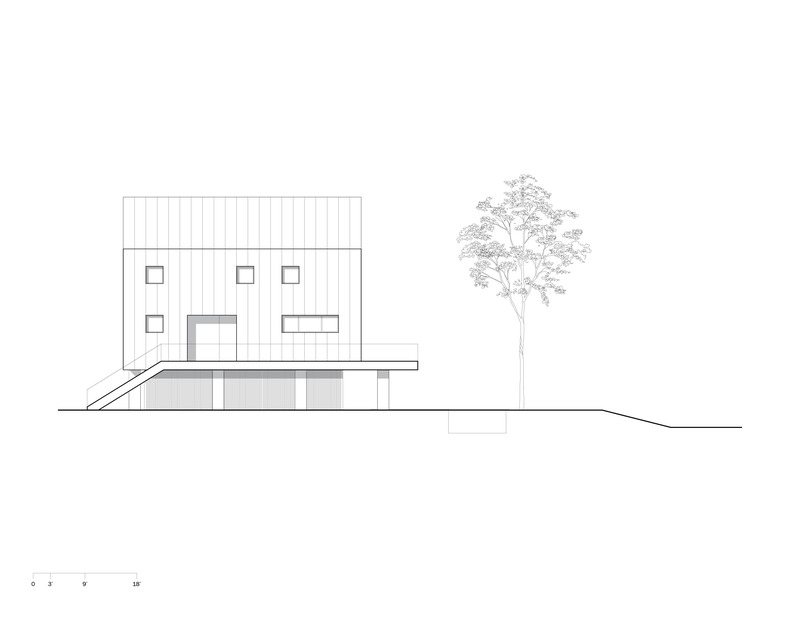 Dossier de presse | 6991-01 - Communiqué de presse | Tamsen House - Fernando Fisbein Architect - Architecture résidentielle - East Elevation  - Crédit photo : Fernando Fisbein Architect