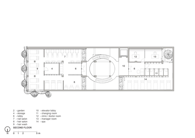 Dossier de presse | 7017-01 - Communiqué de presse | Thavi Cosmetic Showroom - SAVA - Architecture commerciale - 2nd floor plan - Crédit photo : SAVA