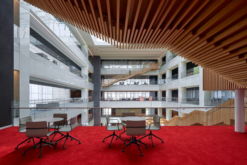 Dossier de presse | 7004-01 - Communiqué de presse | Shape’s Diplomatic Academy Adds Architizer A+ Award to Portfolio of Accolades - Shape Architecture Practice + Research - Architecture institutionnelle - Atrium View - Crédit photo : Phil Handforth