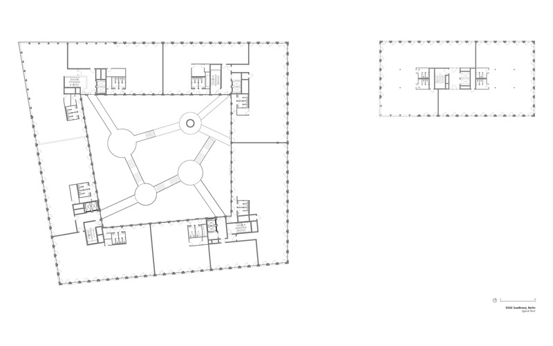 Dossier de presse | 1315-01 - Communiqué de presse | Timber Hybrid Office Ensemble EDGE Suedkreuz Berlin - TCHOBAN VOSS Architekten - Architecture commerciale - Typical floor<br> - Crédit photo : TCHOBAN VOSS Architekten
