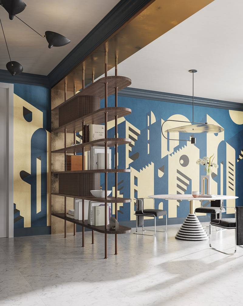 Press kit | 4232-24 - Press release | LATOxLATO's Metaphysical Wallpapers for Inkiostro Bianco: Urban Visions Blending Architecture and Dreams - LATOxLATO - Product - Metropolis by LATOxLATO for Inkiostro Bianco - Photo credit: courtesy Inkiostro Bianco