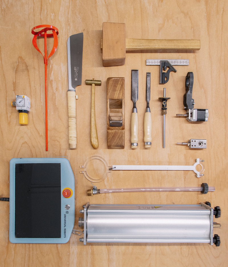 Press kit | 7032-01 - Press release | WoodenWood Project - Disrupt.Design Lab (D.DLAB) - Product - <p>Tools of the craft</p> - Photo credit:  Disrupt.Design Lab 