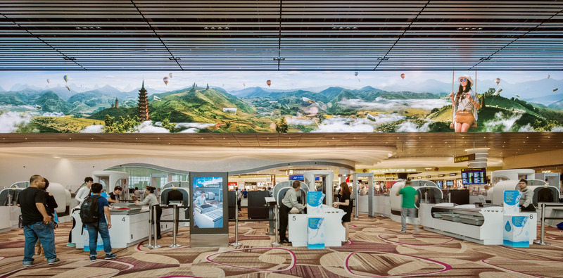 Press kit | 1089-10 - Press release | Moment Factory: 10 Years of Reimagining the Passenger Experience - Moment Factory - Institutional Architecture - <p>The Theatre of Experience: Terminal 4, Singapore Changi Airport | 2017 </p><br><br style=""><br style=""><br style=""> - Photo credit: Moment Factory