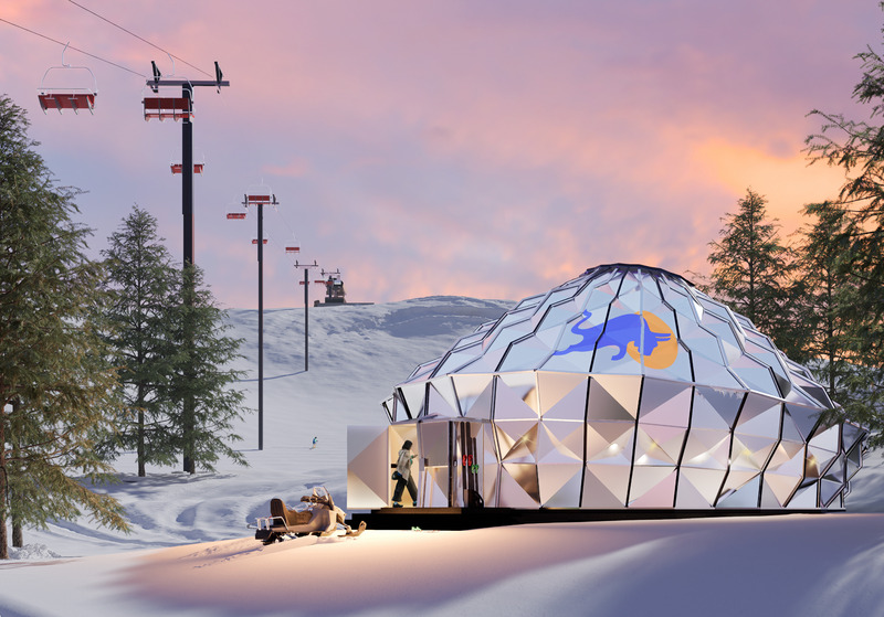 Dossier de presse | 6986-01 - Communiqué de presse | Darwin Bucky - andblack design studio - Évènement + Exposition -   Ski Resort (Render)  - Crédit photo : Darwin Projects