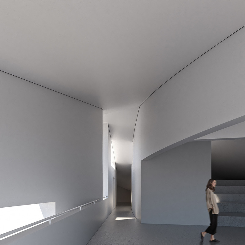 Dossier de presse | 7037-01 - Communiqué de presse | Studio Fei Unveils Vision for Montreal's Heritage Townhouse: A Thriving Hybrid Art Center - Studio Fei - Évènement + Exposition - Corridor - Crédit photo : Studio Fei