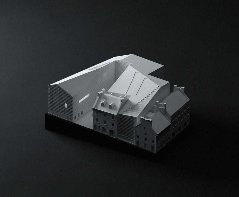Dossier de presse | 7037-01 - Communiqué de presse | Studio Fei Unveils Vision for Montreal's Heritage Townhouse: A Thriving Hybrid Art Center - Studio Fei - Évènement + Exposition - Axon view - Crédit photo : Studio Fei