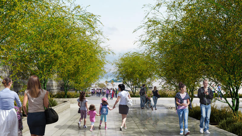Press kit | 5795-06 - Press release | A Ribbon in the Sand - Aaron Neubert Architects + studioSTIGSGAARD - Institutional Architecture - Community Green - Photo credit: Aaron Neubert Architects + studioStigsgaard