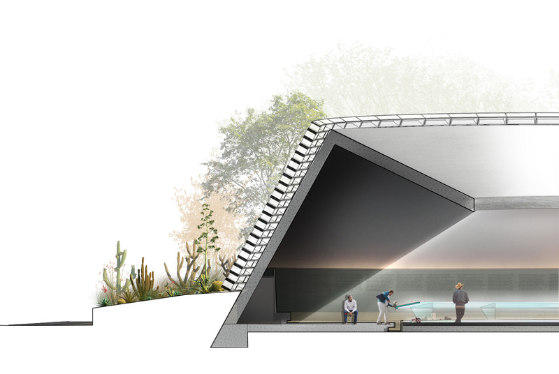 Press kit | 5795-06 - Press release | A Ribbon in the Sand - Aaron Neubert Architects + studioSTIGSGAARD - Institutional Architecture - Detail Section - Photo credit:   Aaron Neubert Architects + studioStigsgaard 