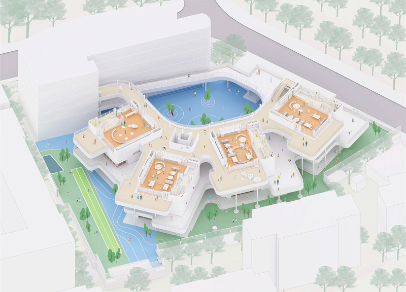 Dossier de presse | 5204-02 - Communiqué de presse | Kindergarten of Museum Forest - Yunchao Xu / Atelier Apeiron - Architecture institutionnelle - third floor axonometric diagram - Crédit photo :  Yunchao Xu/Atelier Apeiron 