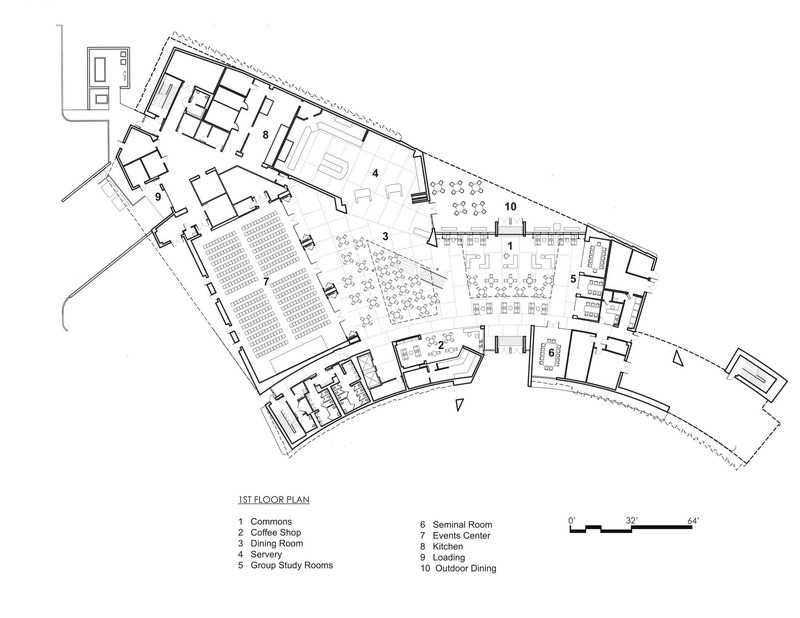 Dossier de presse | 2353-05 - Communiqué de presse | The L. Gale Lemerand Student Center Transforms the Daytona State College campus - ikon.5 architects - Architecture institutionnelle - First floor plan - Crédit photo : ikon.5 architects