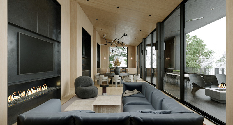 Dossier de presse | 7018-01 - Communiqué de presse | Los Angeles's Laney LA Redefining Contemporary Architecture with SQ Residence - Laney LA - Architecture résidentielle - <p class="">In sharp contrast to the dark outer shell, the home exudes a warm glow that is reflected in the light oak hues of the interior palette. </p> - Crédit photo : Architecture: Laney LA<br>Interiors: HSH Interiors<br>Engineering: Riverstone Structural Concepts<br>Visualization: Negar Zahiri