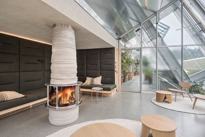 Press kit | 6636-01 - Press release | Steirereck am Pogusch - PPAG architects - Commercial Architecture - The Fireplace room in the Large Glasshouse <br style=""> - Photo credit: Hertha Hurnaus