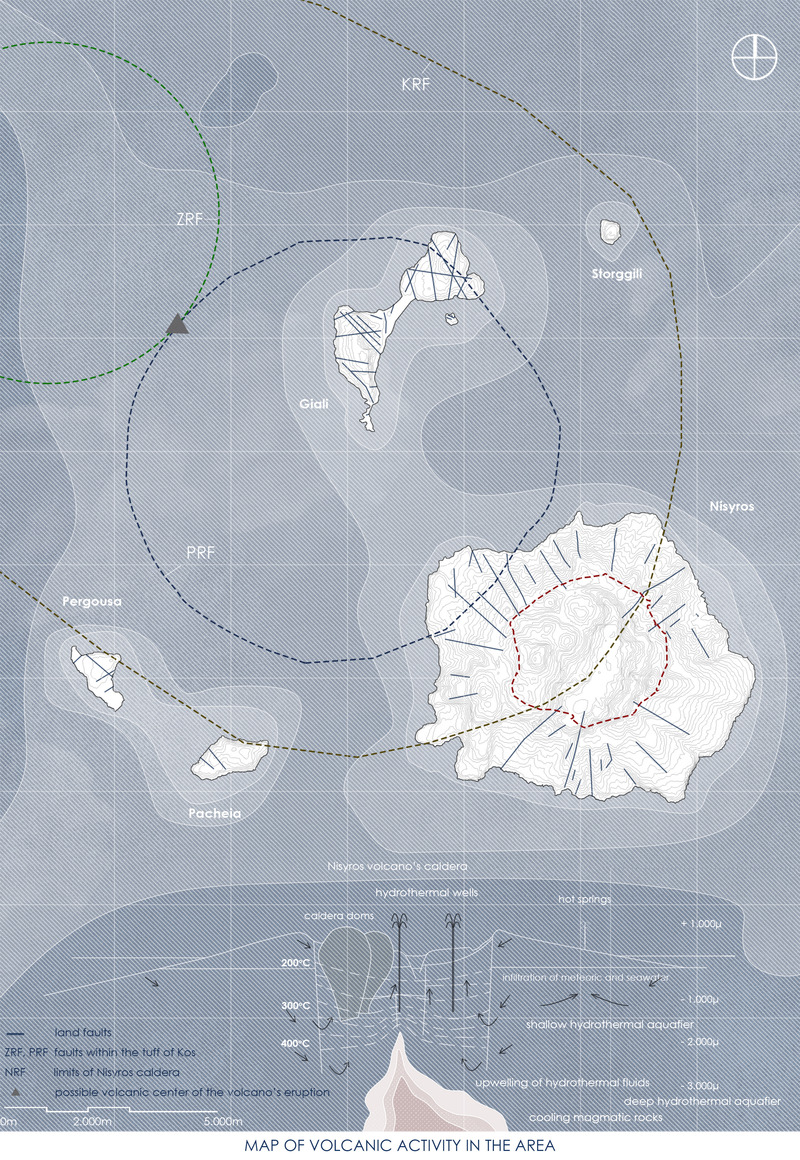 Press kit | 7100-01 - Press release | Re-mining Giali: A New Scenario for the Manufactured Landscape - Dimitrios Mitsimponas - Institutional Architecture - Map of volcanic activity in the area - Photo credit: Dimitrios Mitsimponas<br>