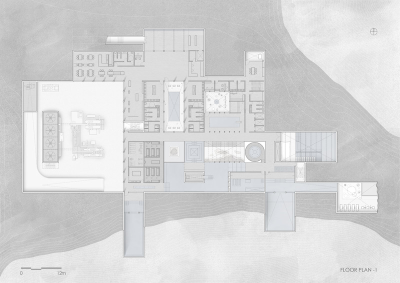 Press kit | 7100-01 - Press release | Re-mining Giali: A New Scenario for the Manufactured Landscape - Dimitrios Mitsimponas - Institutional Architecture - Floor Plan -1 - Photo credit: Dimitrios Mitsimponas<br>