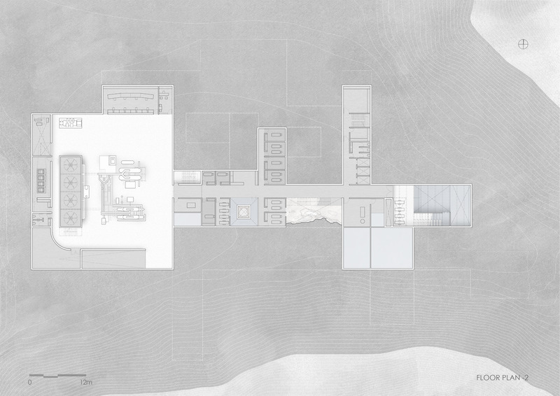 Press kit | 7100-01 - Press release | Re-mining Giali: A New Scenario for the Manufactured Landscape - Dimitrios Mitsimponas - Institutional Architecture - Floor Plan -2 - Photo credit: Dimitrios Mitsimponas<br>