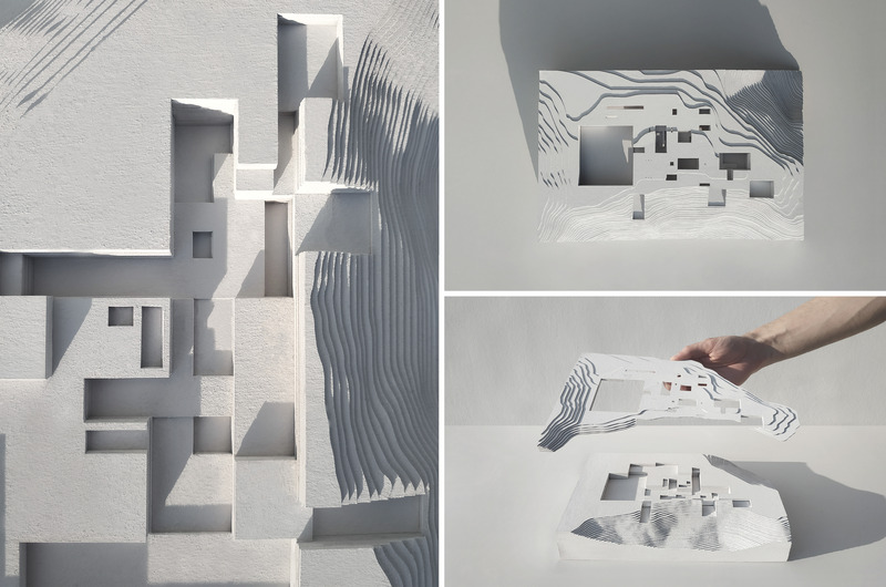 Press kit | 7100-01 - Press release | Re-mining Giali: A New Scenario for the Manufactured Landscape - Dimitrios Mitsimponas - Institutional Architecture - Physical model scale 1:500 - Photo credit: Dimitrios Mitsimponas<br>