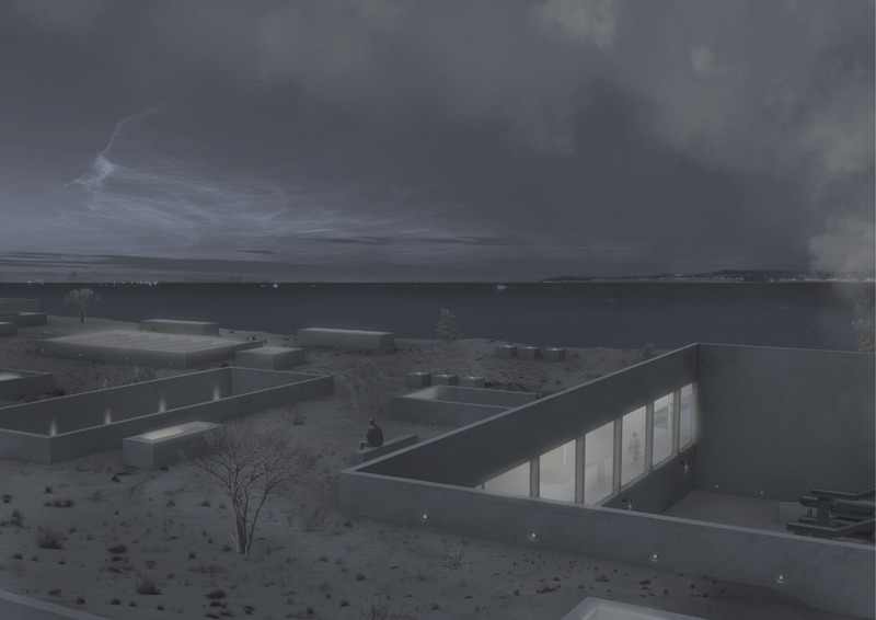 Press kit | 7100-01 - Press release | Re-mining Giali: A New Scenario for the Manufactured Landscape - Dimitrios Mitsimponas - Institutional Architecture - Night view of the building - Photo credit: Dimitrios Mitsimponas<br>