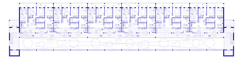 Press kit | 7097-01 - Press release | Solar Steps Affordable Housing Concept - Nicole Cao - Residential Architecture - Level 4 plan: multi-generational units - Photo credit: Nicole Cao