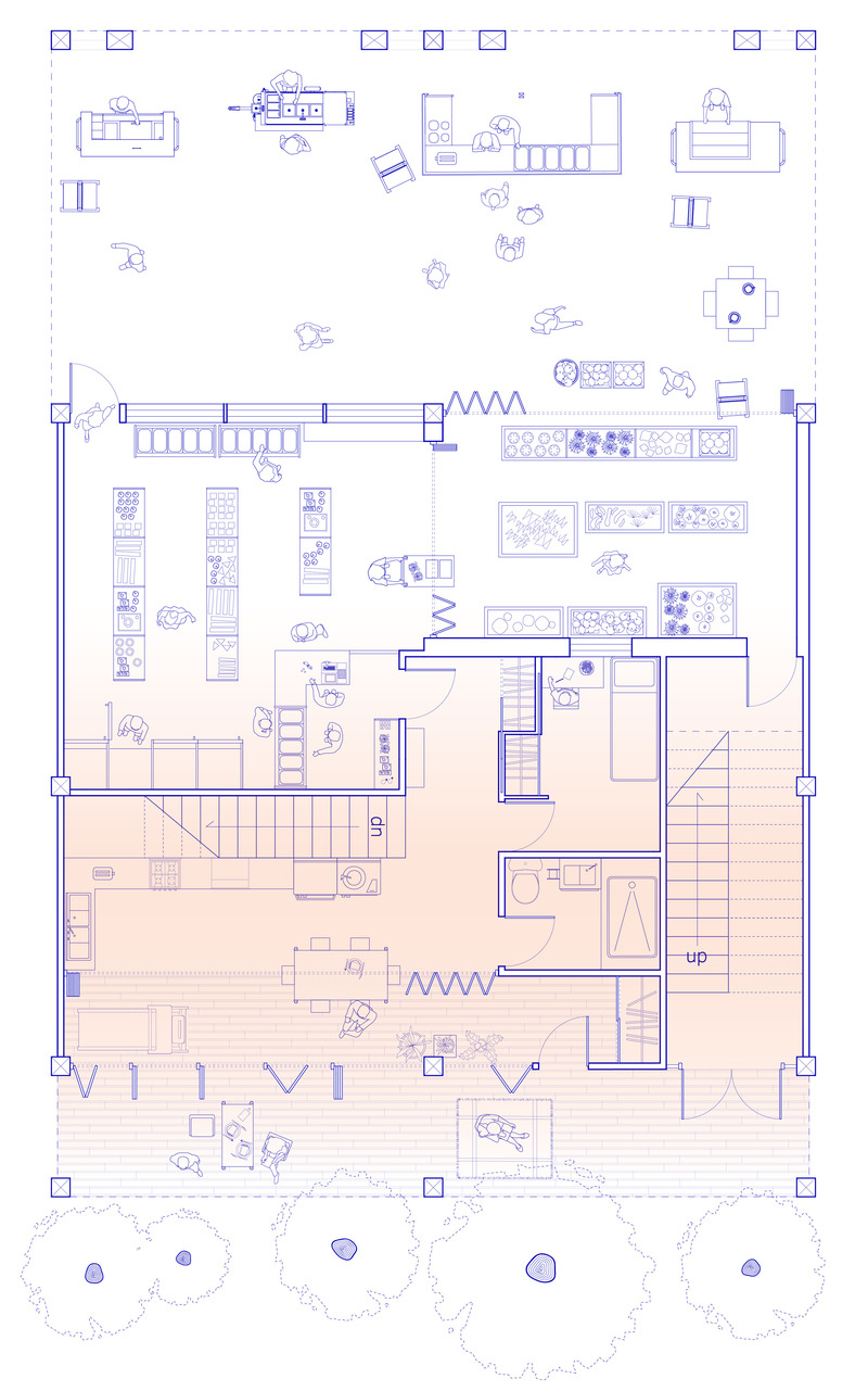 Press kit | 7097-01 - Press release | Solar Steps Affordable Housing Concept - Nicole Cao - Residential Architecture - Ground floor typical unit plan - Photo credit: Nicole Cao