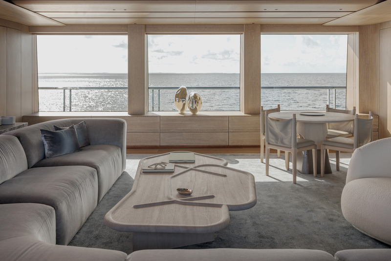 Press kit | 889-06 - Press release | BURDIFILEK Sets Sail Into the World of Luxury Yachting With Entourage - BURDIFILEK - Residential Interior Design - In the family room materiality &amp; soft textures blends harmoniously creating a peaceful environment. - Photo credit: Guillaume Plisson