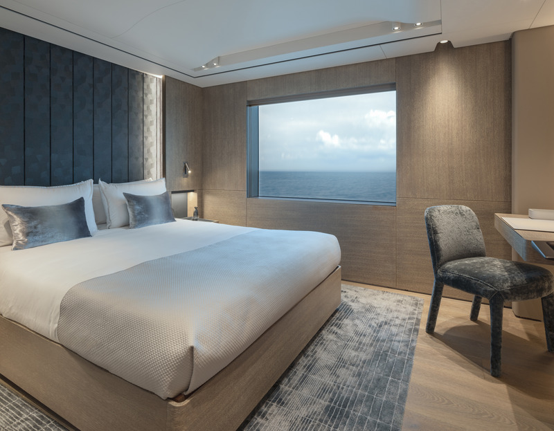 Press kit | 889-06 - Press release | BURDIFILEK Sets Sail Into the World of Luxury Yachting With Entourage - BURDIFILEK - Residential Interior Design - Guest bedroom on main deck. - Photo credit: Guillaume Plisson