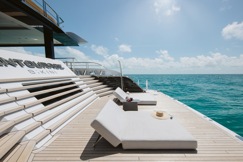 Press kit | 889-06 - Press release | BURDIFILEK Sets Sail Into the World of Luxury Yachting With Entourage - BURDIFILEK - Residential Interior Design - Large swim platform with access to the sea. - Photo credit: Guillaume Plisson
