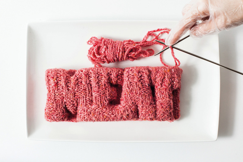 Press kit | 1634-02 - Press release | FOOD Exhibition at Design Museum Holon - Design Museum Holon - Event + Exhibition - InVitroCookbook_photo_KnittedMeat - Photo credit: free