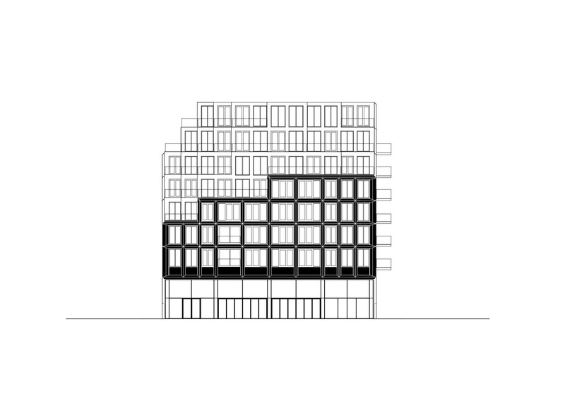 Dossier de presse | 6543-03 - Communiqué de presse | Mercado in Groningen is Completed - De Zwarte Hond - Architecture résidentielle - West facade - Crédit photo : De Zwarte Hond and Loer Architecten