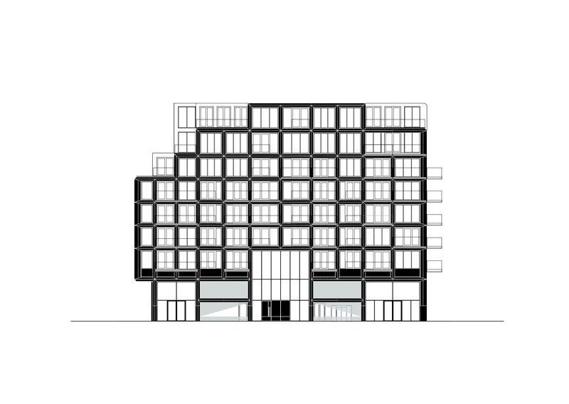 Dossier de presse | 6543-03 - Communiqué de presse | Mercado in Groningen is Completed - De Zwarte Hond - Architecture résidentielle - South facade - Crédit photo : De Zwarte Hond and Loer Architecten