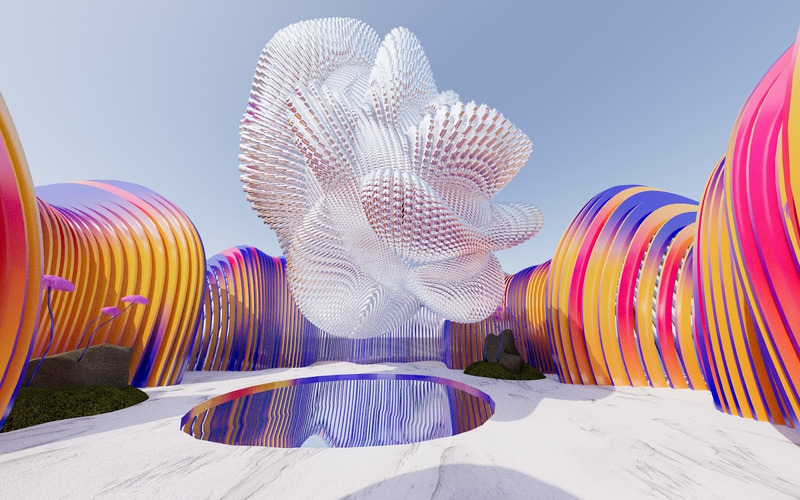 Press kit | 7182-02 - Press release | The First Ever Metaverse Architecture Biennale "Presence of the Future" 2023 Unites Global Creators to Reshape Web3 and the Metaverse - Metaverse Architecture Biennale - Event + Exhibition - Hall of Eclipse by Space Lane - Photo credit: Metaverse Architecture Biennale