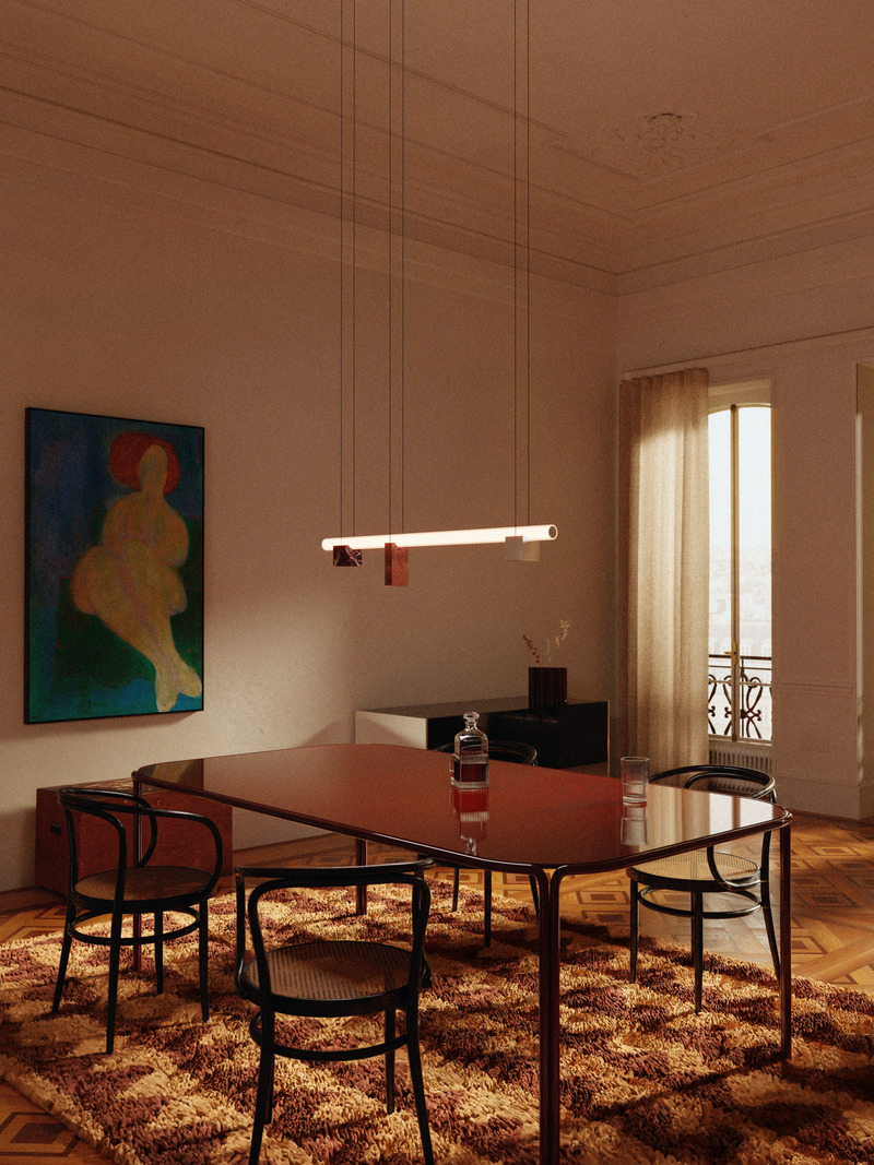 Press kit | 1619-09 - Press release | Isle Collection Officially Launches in the Universe of Bruises Gallery - Lambert & Fils and Bruises Gallery - Lighting Design - Isle 02 B - Photo credit: Darius Laprise